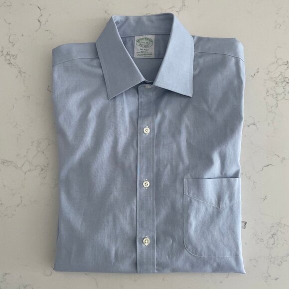 Brooks Brothers Milano Lg Slv Supima Cotton Dress Shirt Blue Sz 15.5 - 36 NWOT - Picture 15 of 15